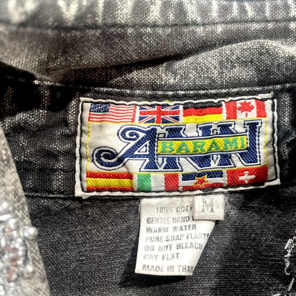 Women's Gray Stonewash Sequence Button Up Front Cotton Denim Cowboy Shirt Medium - Picture 2 of 5